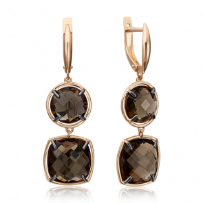 Золотые серьги Platina с кварцем 02-4427-00-202-1110-46 фото