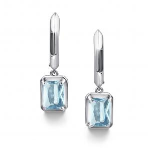 Серебряные серьги АЛЬКОР с топазом 02-4431/00ТБ-00 фото