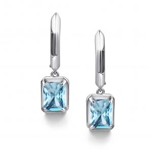 Серебряные серьги АЛЬКОР с ювелирным кристаллом 02-4431/0АКК-00 фото