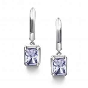 Серебряные серьги АЛЬКОР с ювелирным кристаллом 02-4431/0ТЗК-00 фото