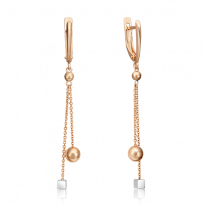 Серьги из комбинированного золота Platina 02-4432-00-000-1111-64 фото