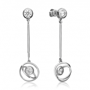 Серебряные серьги Platina с фианитом 02-4436-00-401-0200-69 фото
