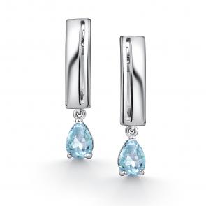 Серебряные серьги АЛЬКОР с топазом 02-4437/00ТБ-00 фото