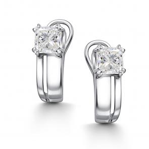 Серебряные серьги АЛЬКОР с горным хрусталём 02-4438/00ГХ-00 фото