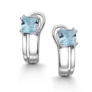 Серебряные серьги АЛЬКОР с топазом 02-4438/00ТБ-00 фото