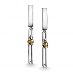 Серебряные серьги АЛЬКОР с султанитом 02-4439/00СТ-00 фото