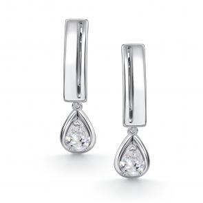 Серебряные серьги АЛЬКОР с горным хрусталём 02-4441/00ГХ-00 фото