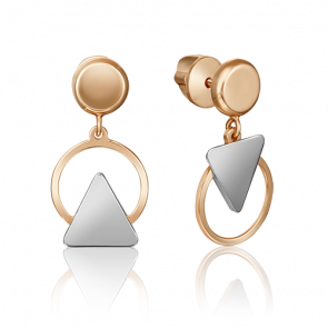 Серьги из комбинированного золота Platina 02-4448-00-000-1111-64 фото