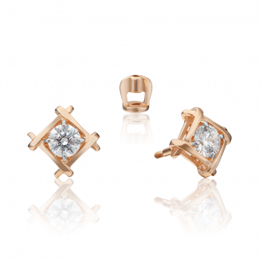 Золотые серьги Platina с фианитом 02-4449-00-501-1110-38 фото