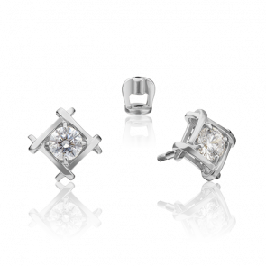 Серьги из белого золота Platina с фианитом 02-4449-00-501-1120-38 фото