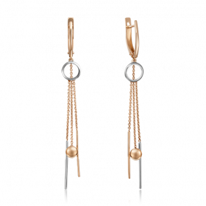 Серьги из комбинированного золота Platina 02-4451-00-000-1111-42 фото