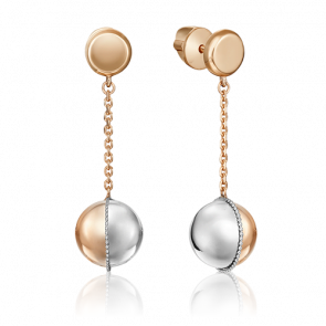 Серьги из комбинированного золота Platina 02-4455-00-000-1111-48 фото