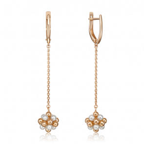 Золотые серьги Platina с жемчугом 02-4456-00-301-1110-31 фото