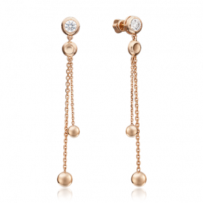 Золотые серьги Platina с фианитом 02-4461-00-501-1110-38 фото