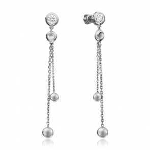 Серьги из белого золота Platina с фианитом 02-4461-00-501-1120-38 фото