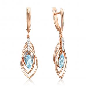 Золотые серьги Platina с топазом 02-4465-00-201-1110-57 фото