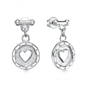 Серебряные серьги АЛЬКОР с фианитом 02-4466/00КЦ-00 фото
