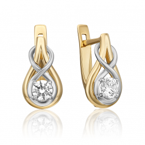 Серьги из комбинированного золота Platina с бриллиантом 02-4467-00-101-1121-30 фото