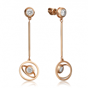 Золотые серьги Platina с фианитом 02-4473-00-501-1110-38 фото