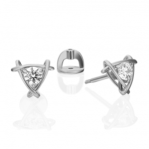 Серьги из белого золота Platina с фианитом 02-4474-00-401-1120 фото