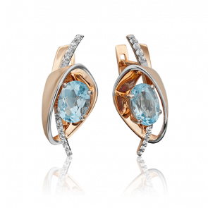 Золотые серьги Platina с топазом 02-4476-00-201-1110-57 фото