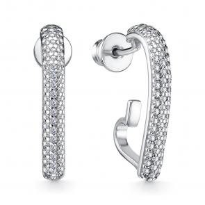 Серебряные серьги АЛЬКОР с фианитом 02-4487/00КЦ-00 фото