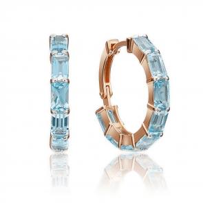 Золотые серьги Platina с топазом 02-4490-00-201-1110 фото