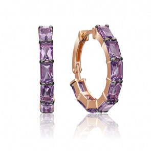 Золотые серьги Platina с аметистом 02-4490-00-203-1110-46 фото