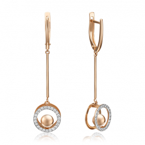 Золотые серьги Platina с фианитом 02-4493-00-401-1110-65 фото