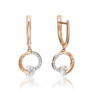 Золотые серьги Platina с фианитом 02-4495-00-501-1110-38 фото