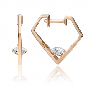 Золотые серьги Platina с фианитом 02-4496-00-501-1110-38 фото