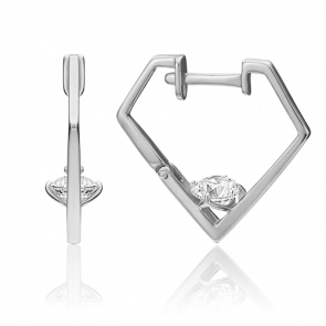 Серьги из белого золота Platina с фианитом 02-4496-00-501-1120-38 фото