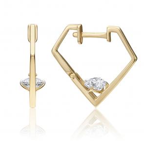 Серьги из лимонного золота Platina с фианитом 02-4496-00-501-1130-38 фото