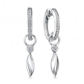 Серебряные серьги АЛЬКОР с фианитом 02-4496/00КЦ-00 фото
