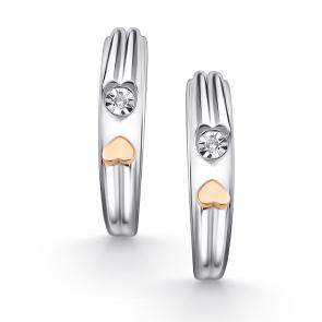 Серебряные серьги АЛЬКОР с золотой накладкой и бриллиантом 02-4499/000Б-00 фото