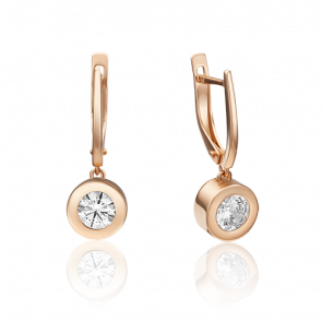 Золотые серьги Platina с фианитом 02-4500-00-501-1110-38 фото