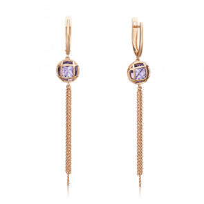 Золотые серьги Platina с аметистом 02-4505-00-203-1110-46 фото
