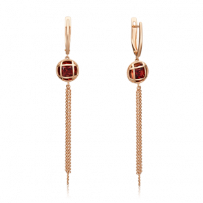 Золотые серьги Platina с гранатом 02-4505-00-204-1110-46 фото