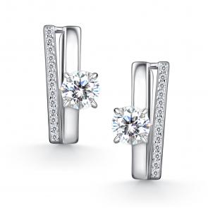 Серебряные серьги АЛЬКОР с фианитом 02-4513/00КЦ-00 фото