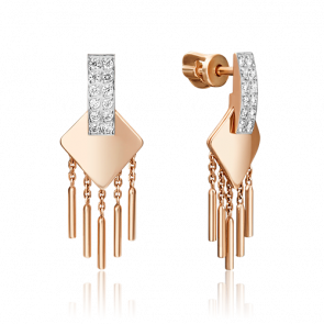 Золотые серьги Platina с фианитом 02-4516-00-401-1110-48 фото