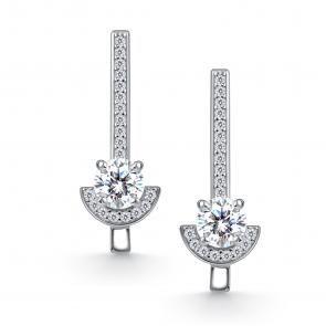 Серебряные серьги АЛЬКОР с фианитом 02-4516/00КЦ-00 фото