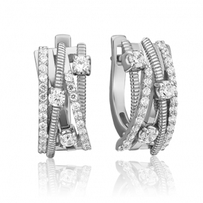 Серьги из белого золота Platina с фианитом 02-4517-00-401-1120-24 фото
