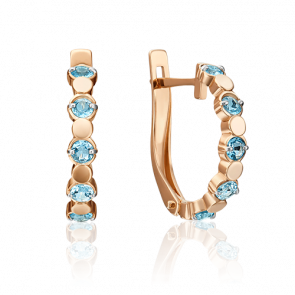 Золотые серьги Platina с топазом 02-4518-00-201-1110-57 фото