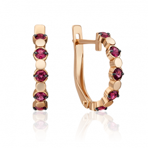 Золотые серьги Platina с гранатом 02-4518-00-204-1110-57 фото