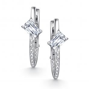 Серебряные серьги АЛЬКОР с фианитом 02-4518/00КЦ-00 фото