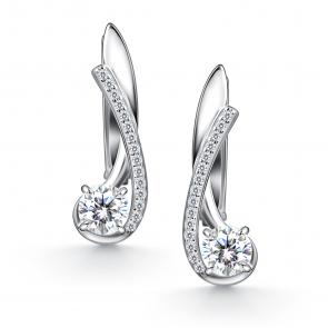 Серебряные серьги АЛЬКОР с фианитом 02-4519/00КЦ-00 фото