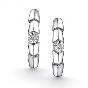 Серебряные серьги АЛЬКОР с бриллиантом 02-4522/000Б-00 фото