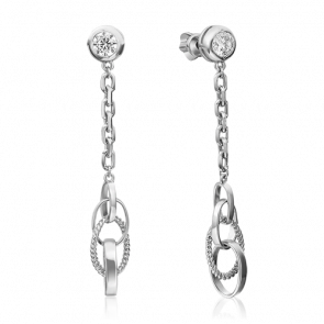 Серебряные серьги Platina с фианитом 02-4524-00-401-0200-69 фото