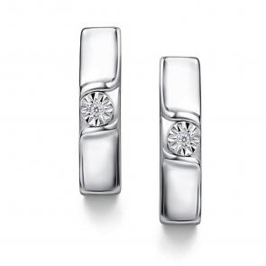 Серебряные серьги АЛЬКОР с бриллиантом 02-4527/000Б-00 фото