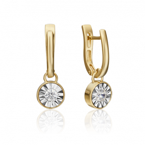 Серьги из комбинированного золота Platina с фианитом 02-4531-00-501-1121-38 фото
